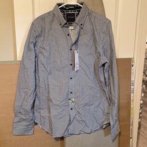 Cactus man blue long sleeve button down shirt Medium